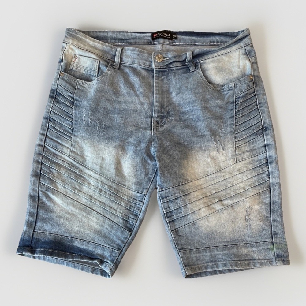 VTG Southpole Jean Shorts Mens Jorts Blue Baggy‎ Long Loose Denim Y2K Skater 34